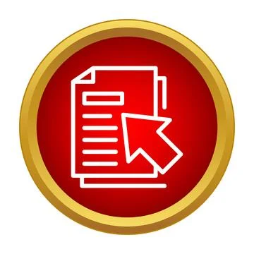 Document icon with cursor selecting files in red button 库存插图