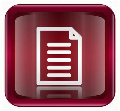 Document icon dark red, isolated on white background Stockillustratie