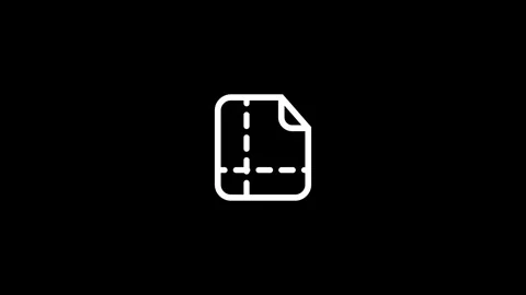 Document icon with dashed border line animation isolated on black background Vidéo 335223044