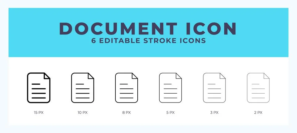 Document icon with different stroke. Vector illustration. Stock Illustration