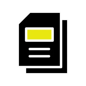 Document icon, digital file, report, document stack, paperwork Illustrazione stock