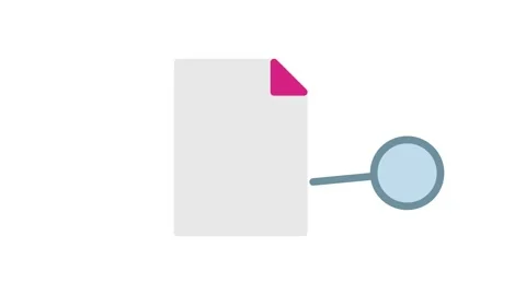 Document icon featuring a magnifying glass, symbolizing search. Stock Footage 334021131