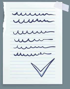 Document icon. File, text message, sheet of paper document with abstract notes Stock Illustration