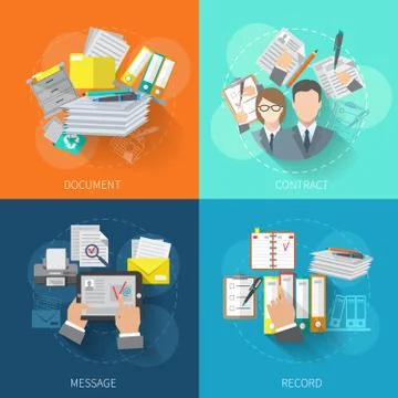 Document Icon Flat Illustrazione stock