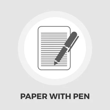 Document icon flat Stock Illustration