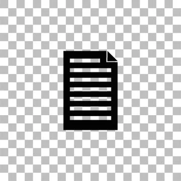 Document icon flat Stock Illustration