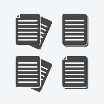 Document icon flat style isolated on background. Document sign symbol 스톡 일러스트