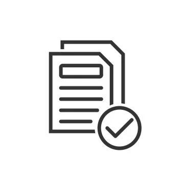 Document icon in flat style. Report vector illustration on white isolated bac Illustrazione stock