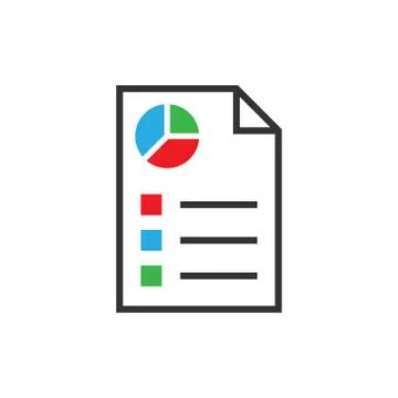 Document icon in flat style. Report vector illustration on white isolated bac Illustrazione stock