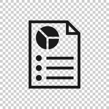 Document icon in flat style. Report vector illustration on white isolated bac Illustrazione stock