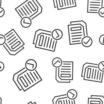 Document icon in flat style. Report vector illustration on white isolated bac Illustrazione stock