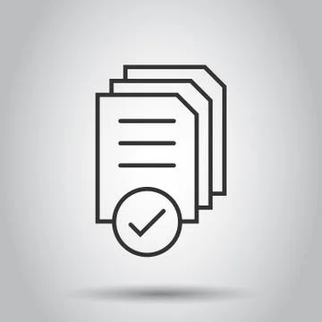 Document icon in flat style. Report vector illustration on white isolated bac Stock Illustration