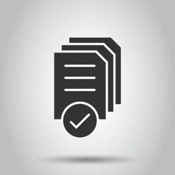 Document icon in flat style. Report vector illustration on white isolated bac Illustrazione stock