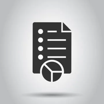 Document icon in flat style. Report vector illustration on white isolated bac 스톡 일러스트