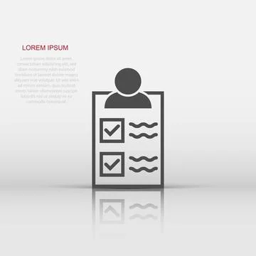 Document icon in flat style. Report vector illustration on white isolated b.. 스톡 일러스트