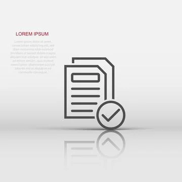 Document icon in flat style. Report vector illustration on white isolated b.. Stockillustratie