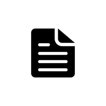 Document Icon In Flat Style Vector For Apps, UI, Websites. Black Icon Vector Stock Illustration