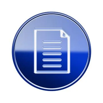 Document icon glossy blue, isolated on white background Stockillustratie