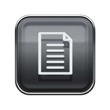 Document icon glossy grey, isolated on white background 스톡 일러스트