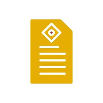 Document Icon, Gold, Paper, File, Report, Information Illustrazione stock