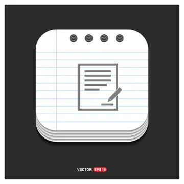 Document Icon Gray icon on Notepad Style template Vector EPS 10 Free Icon Illustrazione stock