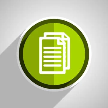 Document icon, green circle flat design internet button, web and mobile app i Ilustración de archivo