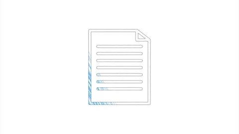 Document icon in hand draw style. Motion graphics Видео 151563491