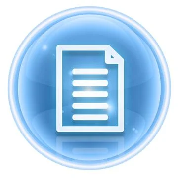 Document icon ice, isolated on white background Stock Illustration