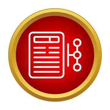 Document icon illustrating data structure and business process flow Stock Illustration