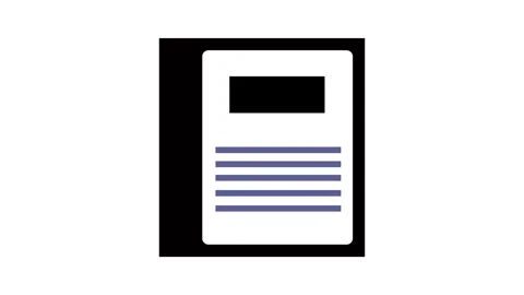 Document icon with lines of text icon animated on a white background. Stock Footage 263932288