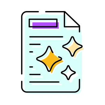 Document icon with magic sparkles improving file Stock Illustration