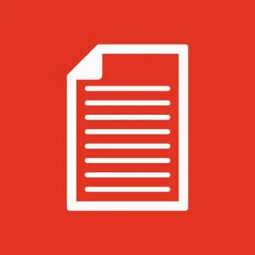 The document icon. Notes symbol. Flat Stock Illustration