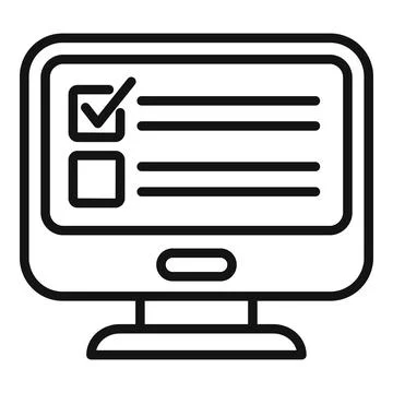 Document icon outline vector. Paper project Stock Illustration