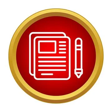 Document icon with paper and writing pencil Stock Illustration