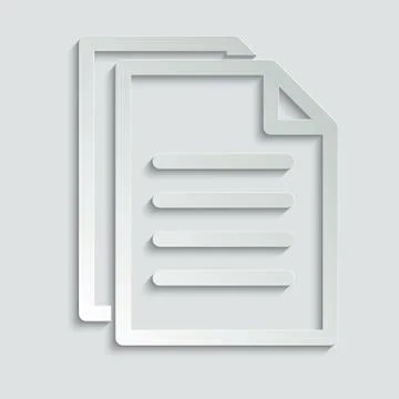 Document icon. Paper icon. Note symbol. Vector icon, symbol for website desig Stock Illustration