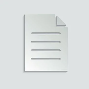 Document icon. Paper icon. Note symbol. Vector icon, symbol for website desig Stock Illustration