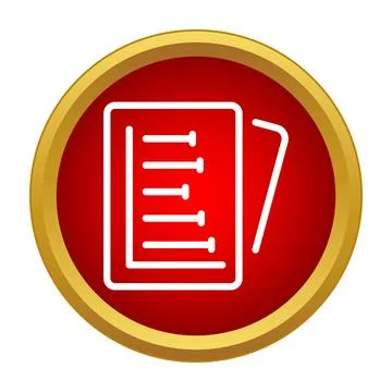 Document icon with paper list and data file Stock Illustration
