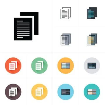 Document icon paper sheet vector. flat design Stock Illustration