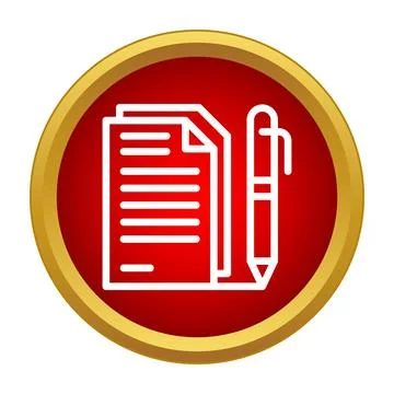 Document icon with pen showing editing or writing Illustrazione stock