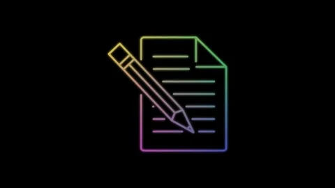 Document icon with pen sign animation. Documents checklist with a pen icon .. Stock Footage 304023665