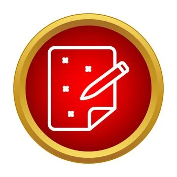 Document icon with pencil writing a note Stock Illustration