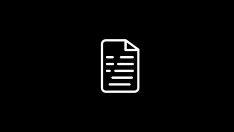 Document icon with pointed line animation isolated on black background Stock Footage 327664600