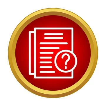 Document icon with question mark for help information Stock Illustration