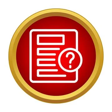 Document icon with question mark for help and support Illustrazione stock