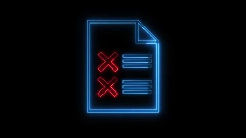 Document icon with red cross marks animation, error, rejection, digital failure Stock Footage 335994394