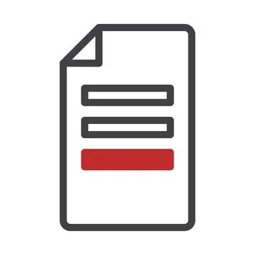 Document icon with red highlighted text. Concept of error, warning, and imp.. Stock Illustration
