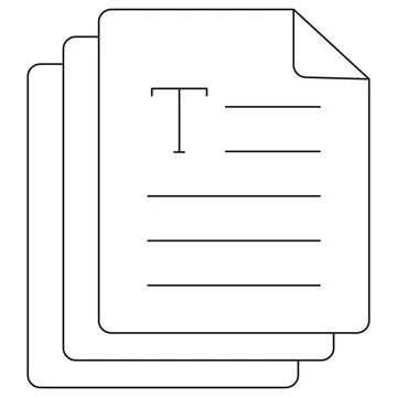 Document icon representing text files, digital paperwork, and content creatio Stock Illustration