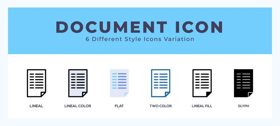 Document icon set. Design elements for logo Stockillustratie