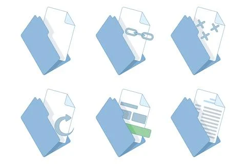 Document icon set. Document and file icon Illustrazione stock