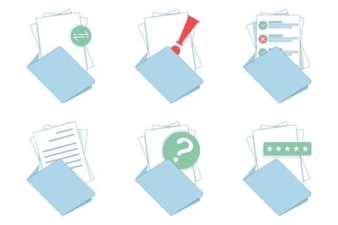 Document icon set. Document and file icon. Collection of signs 库存插图